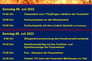 175-Jubiläum der Feuerwehr Mühlhausen - Kreisfeuerwehrtag und Kuckucksfest
